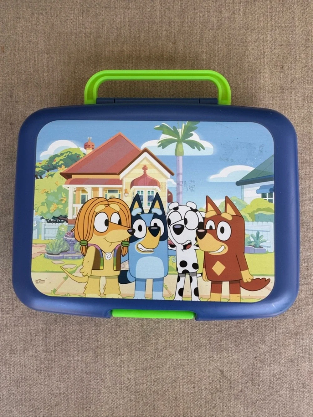 Bluey Lunchbox Case - Blue and Lime Green